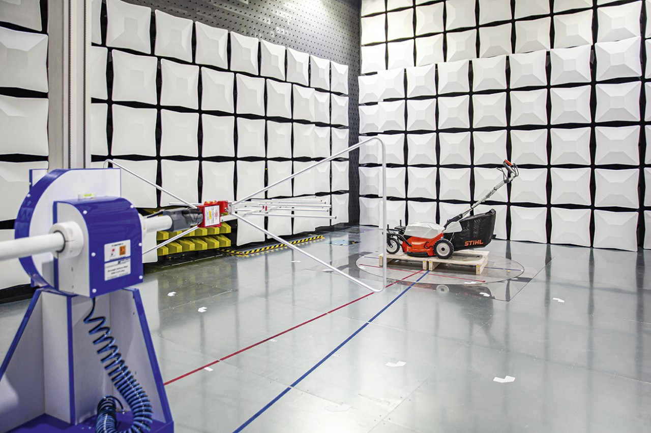 The new electromagnetic compatibility testing chamber looks  fairly futuristic.| Photo: STIHL Tirol